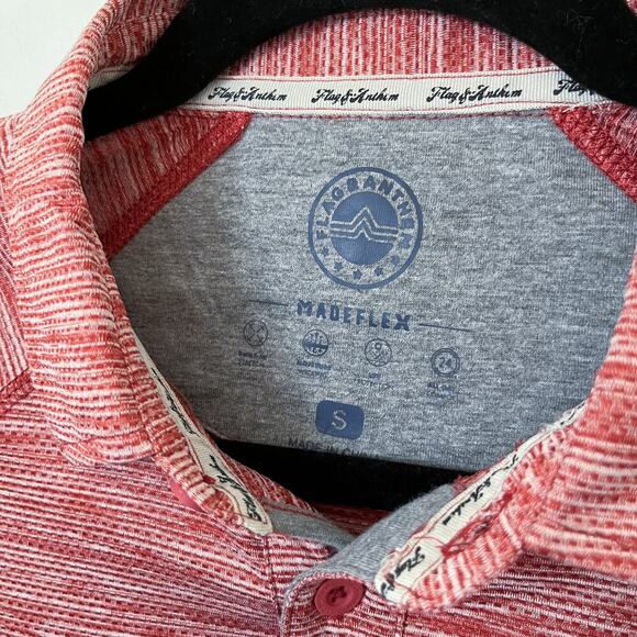NWT Flag & Anthem Men MadeFlex Performance Golf Polo Shirt Red Small UPF Stretch - Picture 3 of 12